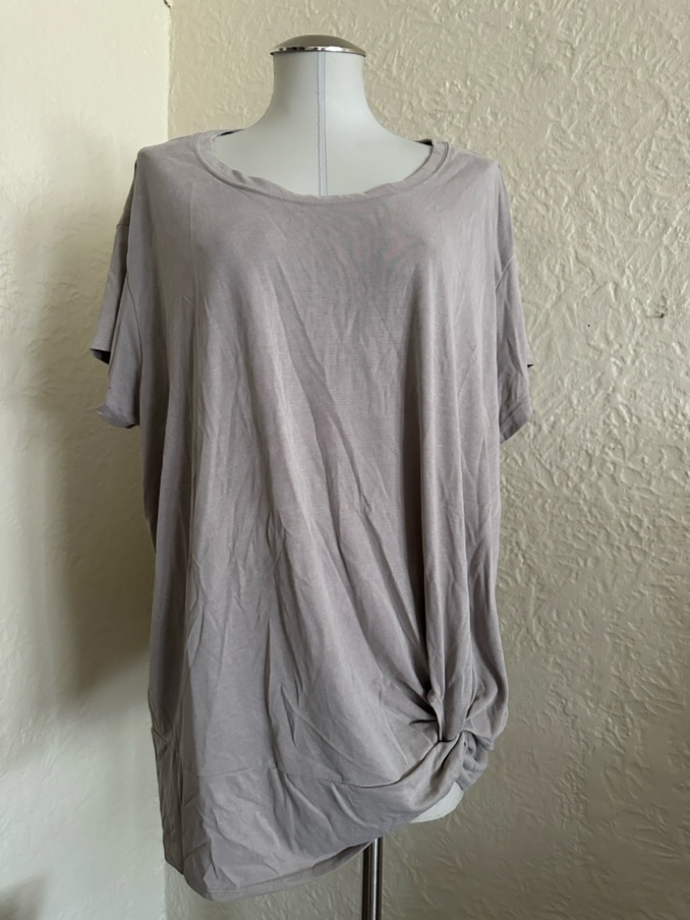Torrid Knit Cupro Knot Front Tee Atmosphere Neutral Top Shirt 3